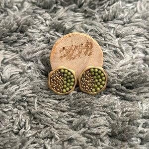Metal green earrings